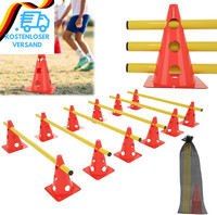 6Er Sports SteckhüRdenset 12 Kegel + 6 Stangen Agility HüRden SteckhüRden Set, K