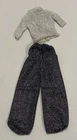VTG Barbie Clothes Lot Silver Sequin Long Sleeves Top & Black Sparkle Pants
