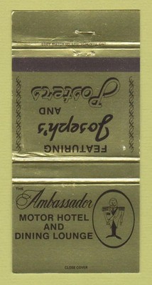Matchbook Cover - Ambassador Motor Hotel Kingston ON 30 Strike