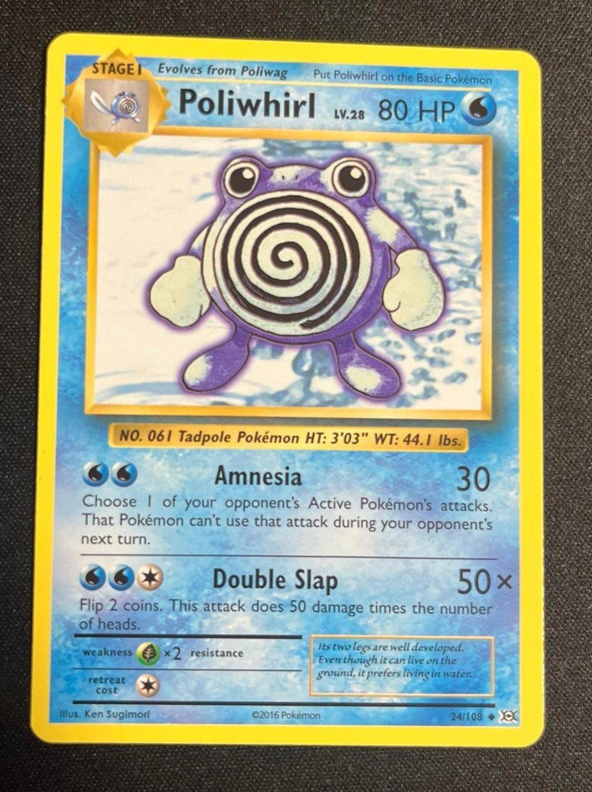 Poliwhirl 24/108 Evolutions Pokemon Card