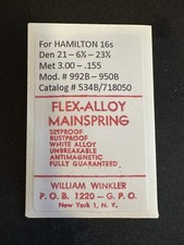 Flex-Alloy Mainspring for 16s Hamilton 992B - 950B No. 534B / 718050 - Alloy