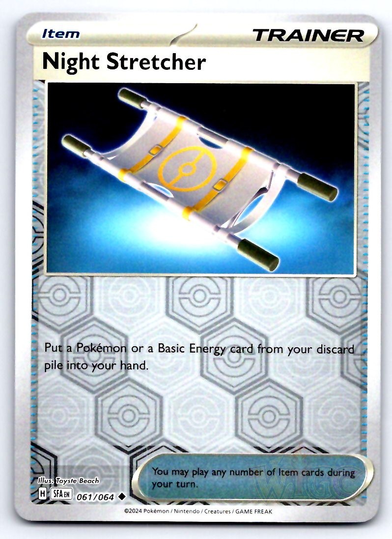 NIGHT STRETCHER SHROUDED FABLE SFA UNCOMMON REVERSE HOLO 061/061 BEACH NM