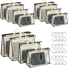 12 Packs Dust Bags for Handbags, Clear Handbag Storage, Purse Storage Organizer