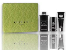 GUCCI GUILTY   Men’s 3 Pc Gift Set EAU DE PARFUM 3 Oz -2.4 Deo Stick-Shower gel