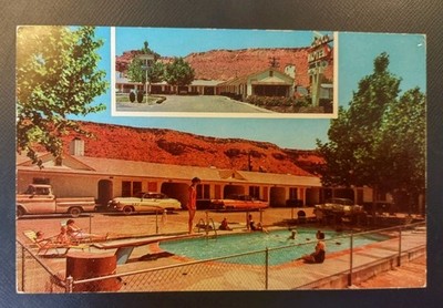 1960 Conoco Motel St George Utah Postcard  UT Roadside Gas & Oil Advertising 