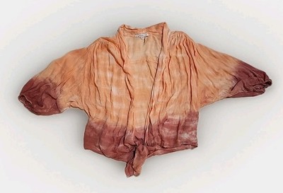 Young Fabulous & Broke Womens Carmen Tie Dye Tie-Front Top Small Cover Up YFB R2