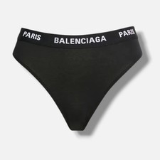 Balenciaga Women's Black Logo Band High-Waisted Briefs Size S