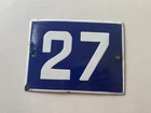 Vintage Enamel Porcelain House Number 27 Door Sign