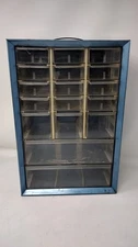 VTG 17 Drawer Akro Mils Metal Parts Storage Cabinet Organizer USA (Read)