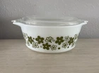 Vtg. Pyrex Crazy Daisy Spring Blossom Green #472 1 1/2 Pint Covered Dish W/Lid