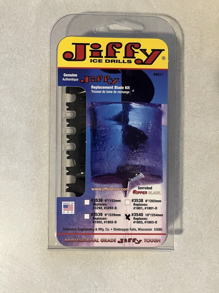 Jiffy Eisbohrer Ersatzklingen-Kit #3540 ersetzt #1803 1803-D 10 Zoll 10"