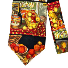 Vintage Handmade Museum Artifacts Apples Silk Tie 59 x 3.75" Made in USA