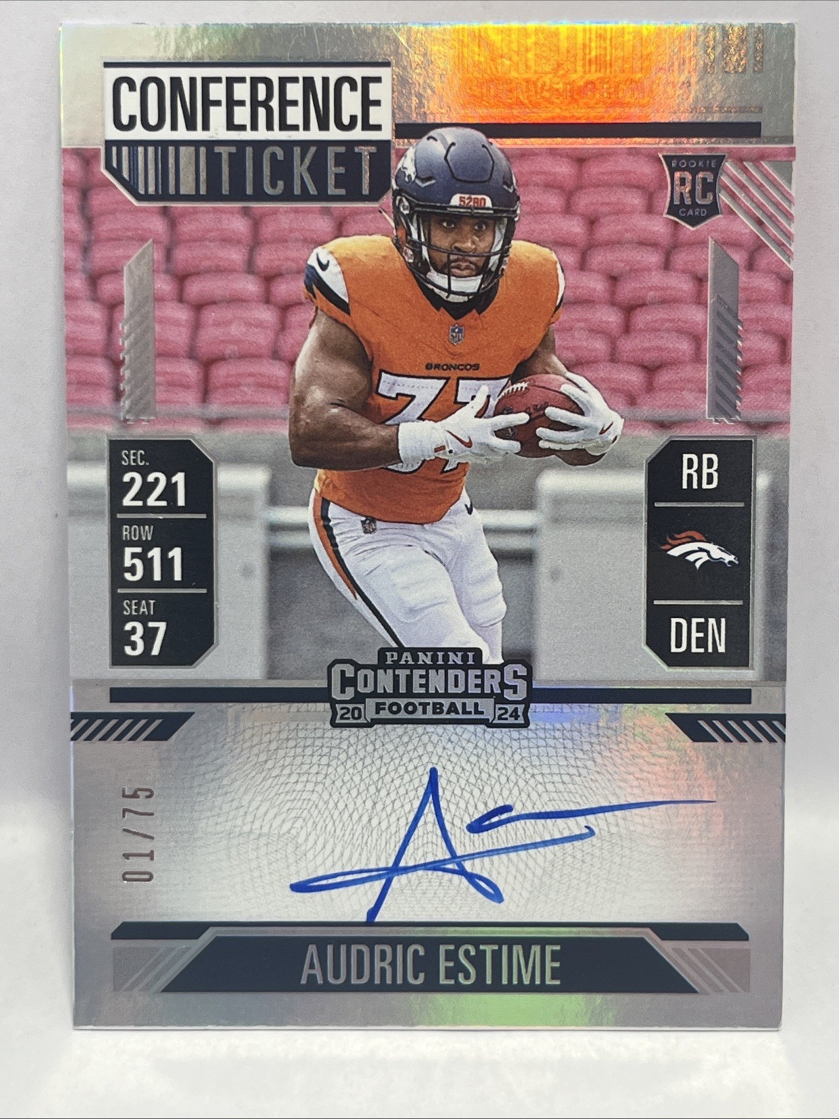 2024 Contenders Variation Conference Ticket 01/75 Audric Estime Rookie Auto RC