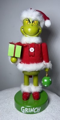 The Grinch 12  Nutcracker Dr Seuss Holding Present & Ornament 2025