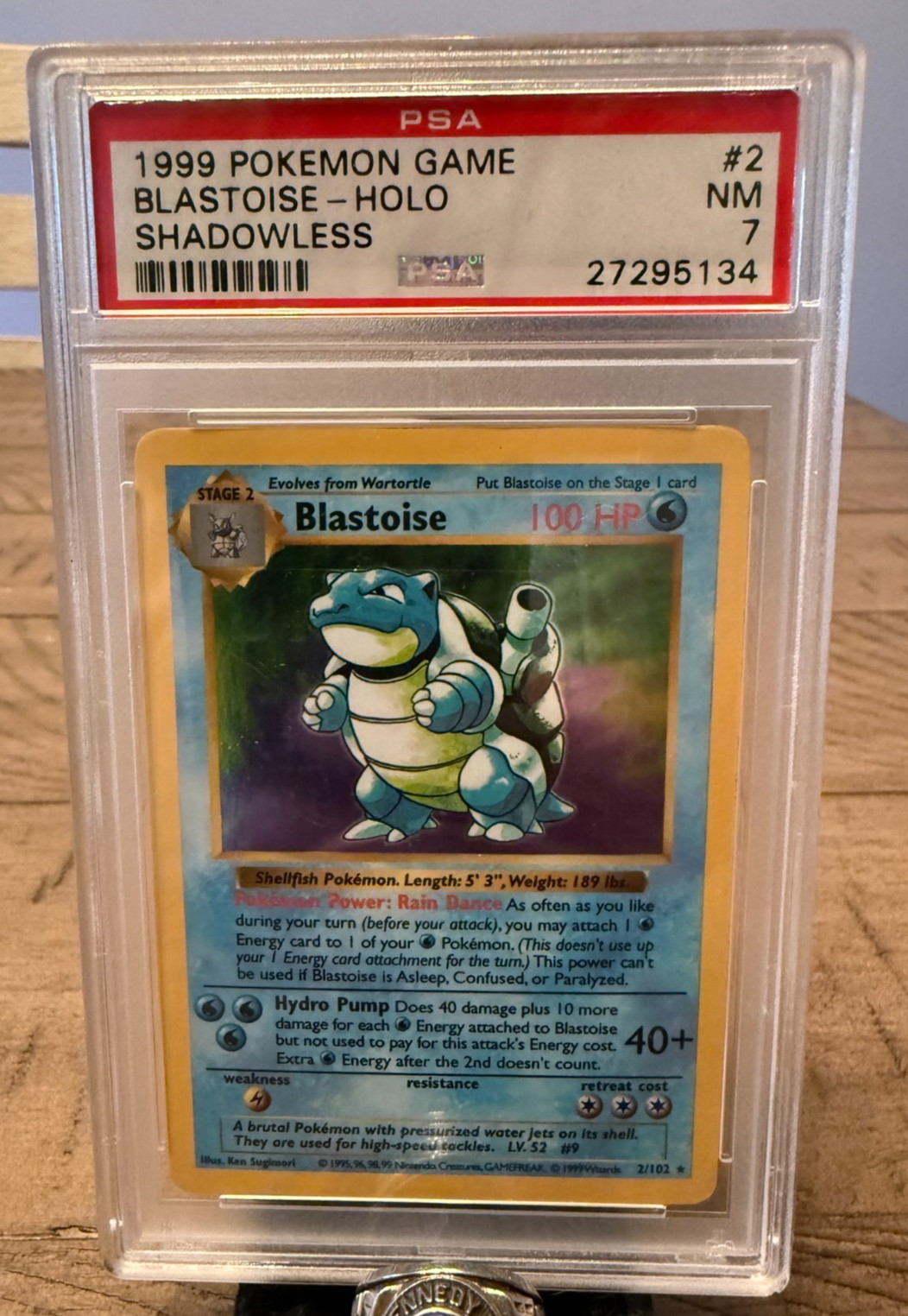 1999 Pokemon Blastoise Shadowless Holo 2/102 PSA 7 Base Set