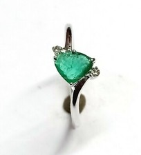 10K Weißgold Smaragd