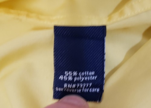 Croft & Barrow Shirt Mens 16 34/35 Easy Care Classic Fit Button Up Sun Yellow - Picture 10 of 11