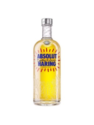 Absolut Vodka Blue Haring Artist Edition - limitiert - 40% Vol / 1 Liter Flasche