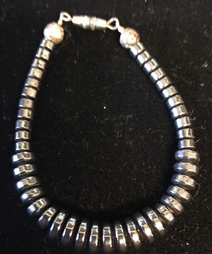 Black Beaded Bracelet (7”) SKU:A108 - Picture 2 of 3