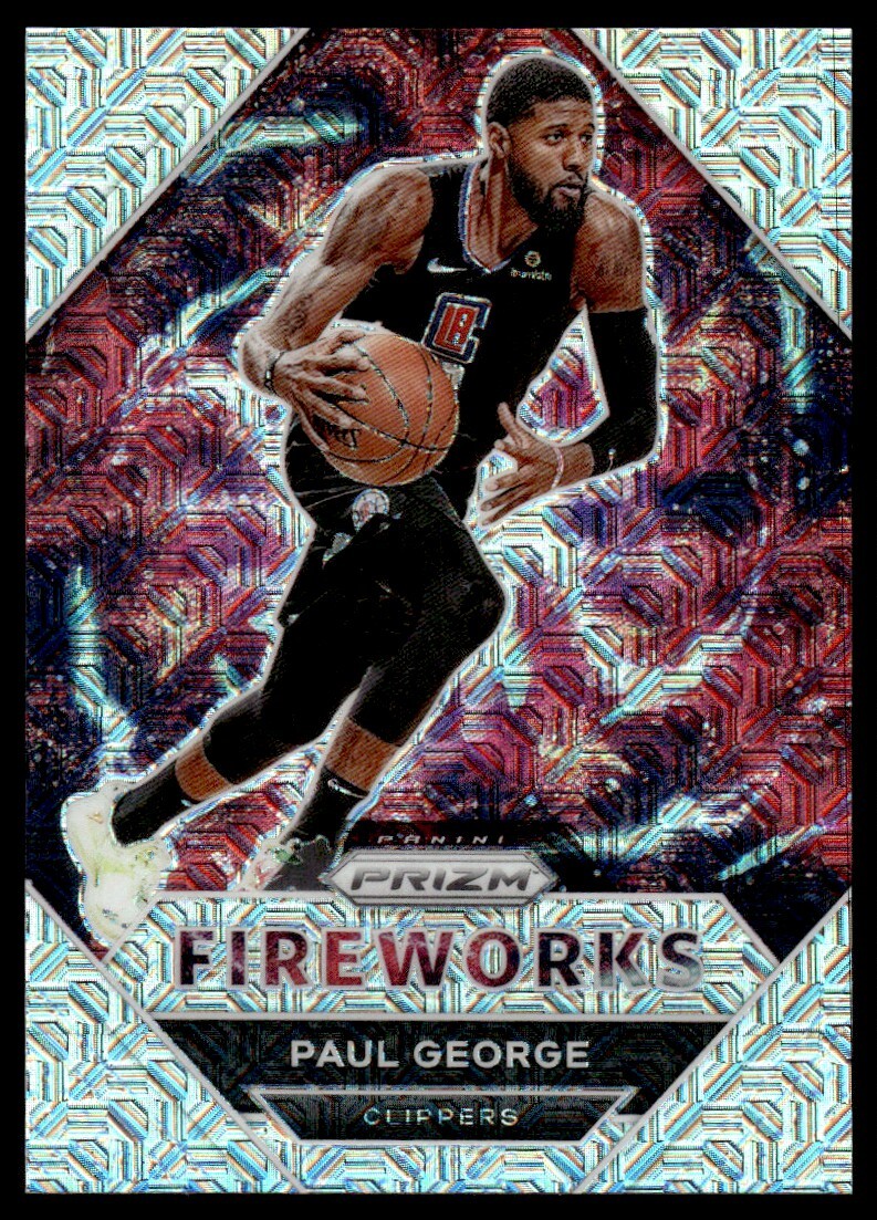 2021-22 Panini Prizm Mojo Fireworks Paul George 02/25 Los Angeles Clippers #15