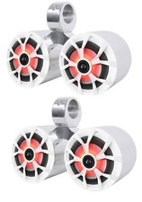  2 Rockville RKL65MBW Dual 6.5" Marine Wakeboard LED Speakers 2 Color Grilles