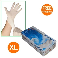 SunnyCare 100PCS Latex Disposable Gloves Powdered (Vinyl Nitrile Exam Free) - XL