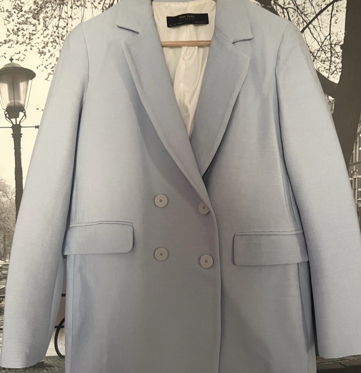 Zara basic outerwear Blue Coat - image 5