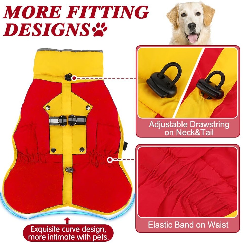 EMUST Winter Dog Coat Soft Thick Fleece Lining Warm Dog Jacket for