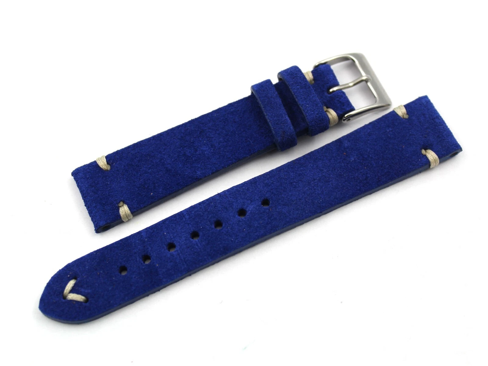 Electric Blue Suede Leather Watch Band Handmade Various Sizes New