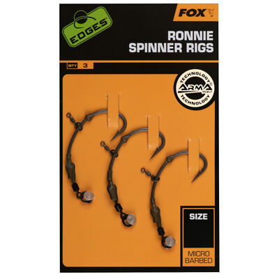 Fox Edges Ronnie Medium Curve Rigs - Haken Karpfenhaken, Angelhaken für Karpfen