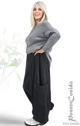 LAGENLOOK Ballon-Hose Kuschel Fleece schwarz 44 46 48 50 52 54 56 58 XL-XXL-XXXL - Bild 6 von 22