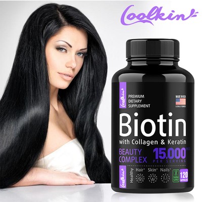 120pcs Biotin with Collagen & Keratin Capsules-for Hair,Skin,Nails & Bone Health
