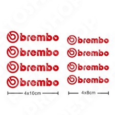 8 Adesivi Per Pinze Freno Brembo | Auto Moto Stickers Resistente Rosso 8CM 10CM