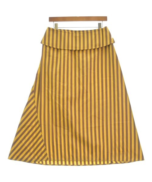 JIL SANDER Long/Maxi Length Skirt YellowxBrown(Stripe