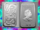 1 $ AUSTRALIA 2020 ? 1 OZ ? RECTANGULAR SILVER DRAGON COIN 999 SILVER COIN ?