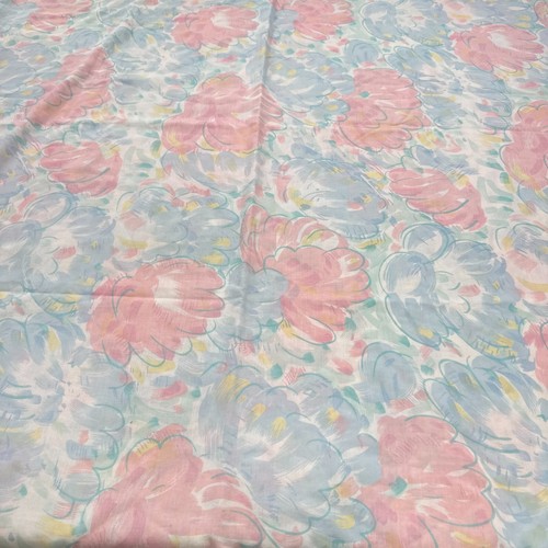 vintage flat sheet queen pink green floral watercolor blend y2k 90s - Picture 4 of 6