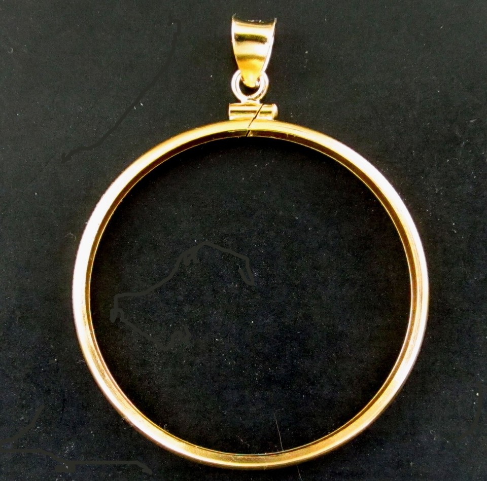 Coin Bezel One Ounce Silver Round 39mm 14K Gold Filled Coin Edge ...