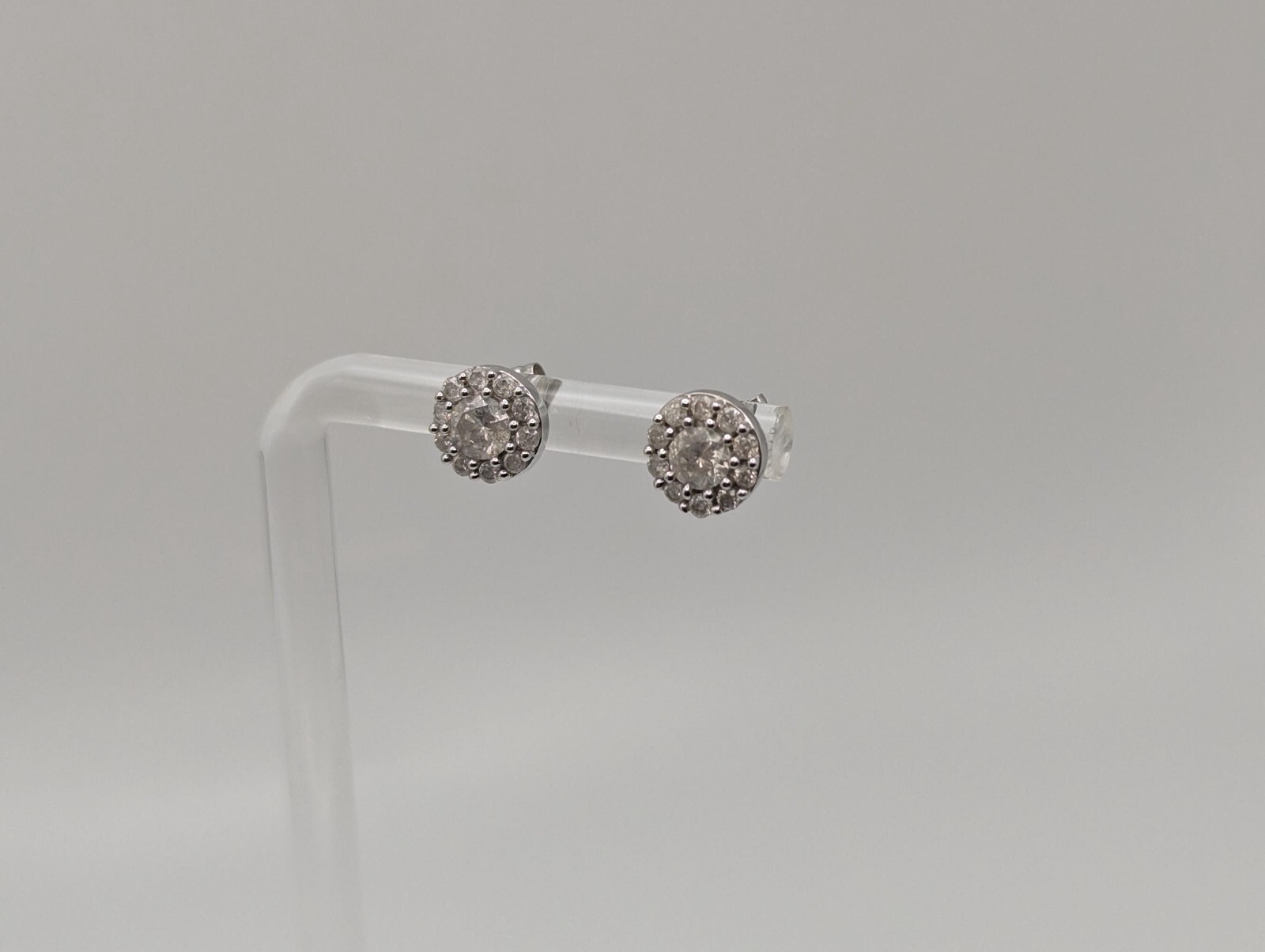 10K White Gold Diamond 1 ctw Studs Classic Diamon… - image 5