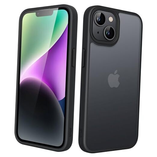 Matte Case for iPhone 14 6.1-Inch, Shockproof Military Grade Drop Black