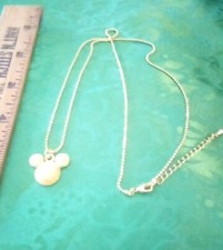 Mickey Ears Disney Gold Tone Necklace 21 - 23 In. Signed Sparkly Chain