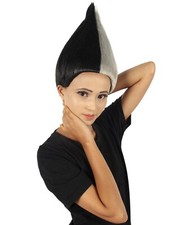 Black White Troll  Unisex Two Tone Black and White Troll Wig HW-1412
