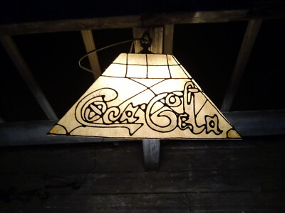 1950 COKE SODA Coca Cola Hanging Light Lamp Faux Tiffany Pool Hall Fiberglass