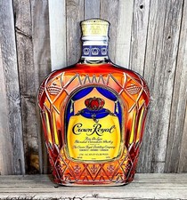 Crown Royal Bottle Whiskey Diecut Metal Tin Sign 17" Man Cave Vintage Bar New