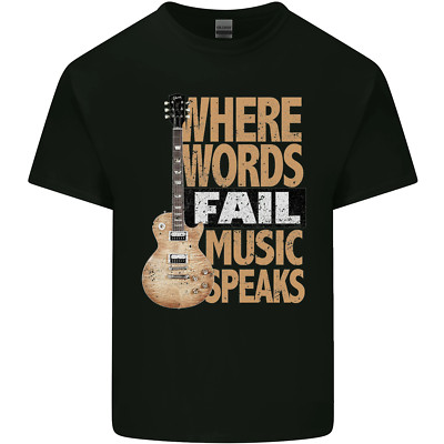 Gitarre Worte Versagen Musik Spricht Gitarrist Kinder T-shirt Jungen Mädchen