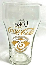 Vintage Coca-Cola 75th Anniversary Logo Glasses Gold Letters Set Of 3 + One Free