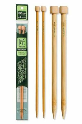 Clover Bamboo 9'' Single Point Knitting Needles; Choose Size New