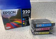 3pk Epson Genuine Ink Cartridges 220 Standard Cyan Magenta Yellow Expired NEW