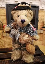 Vintage teddy bear for decor, interior, home design, 13.5 inch