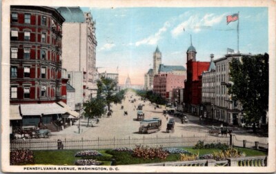 Washington D C Pennsylvania Avenue 1915 Horse Drawn Vehicle Vintage Postcard