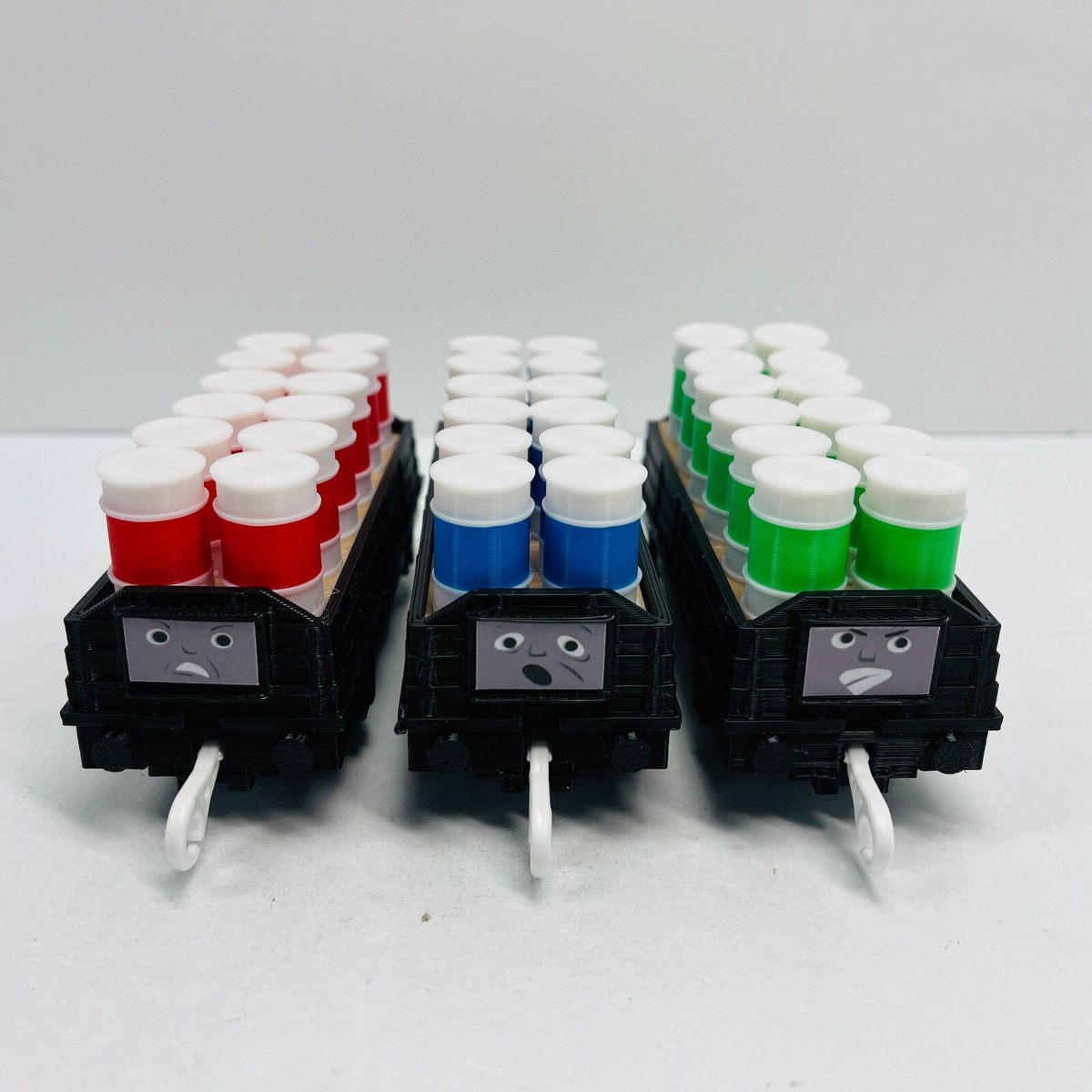 プレブリック　トーマス　黒　クロコダイル　状態良好 Trackmaster Custom Made Troublesome Barrel Cargo Train Black